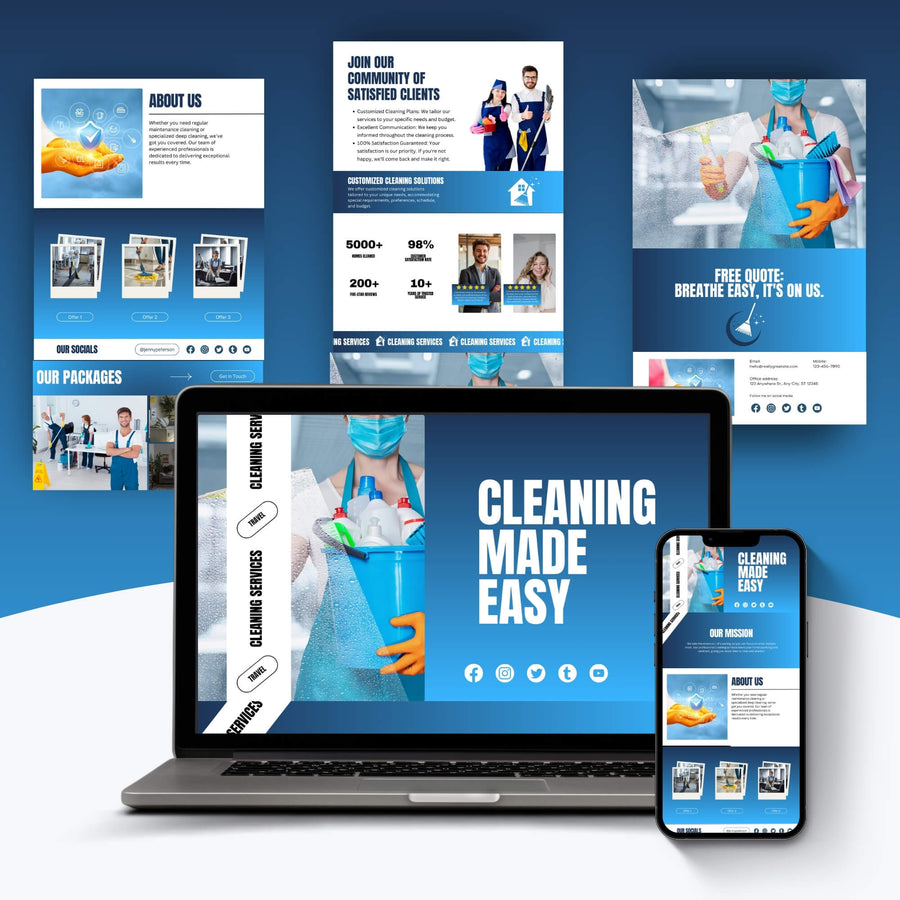 Cleaning Services Webpages preview