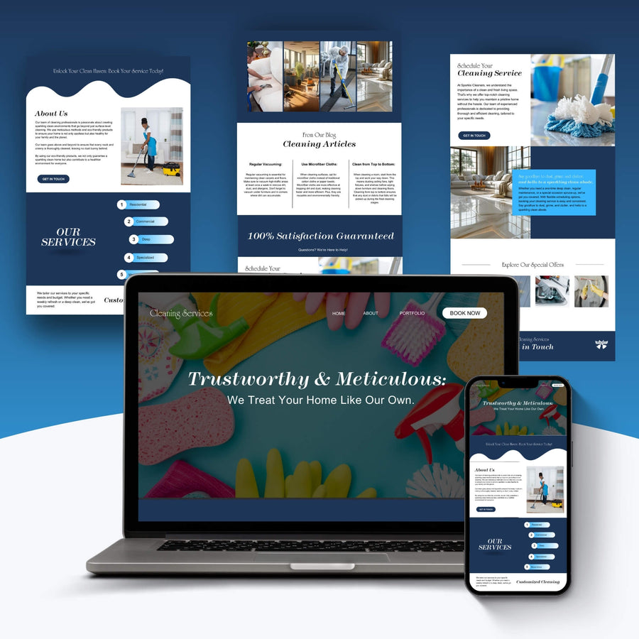 Cleaning Services Webpages preview