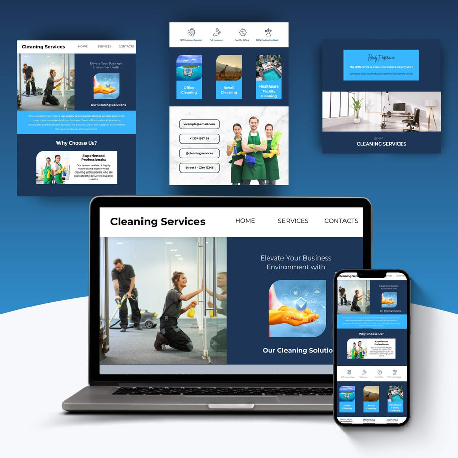 Cleaning Services Webpages preview