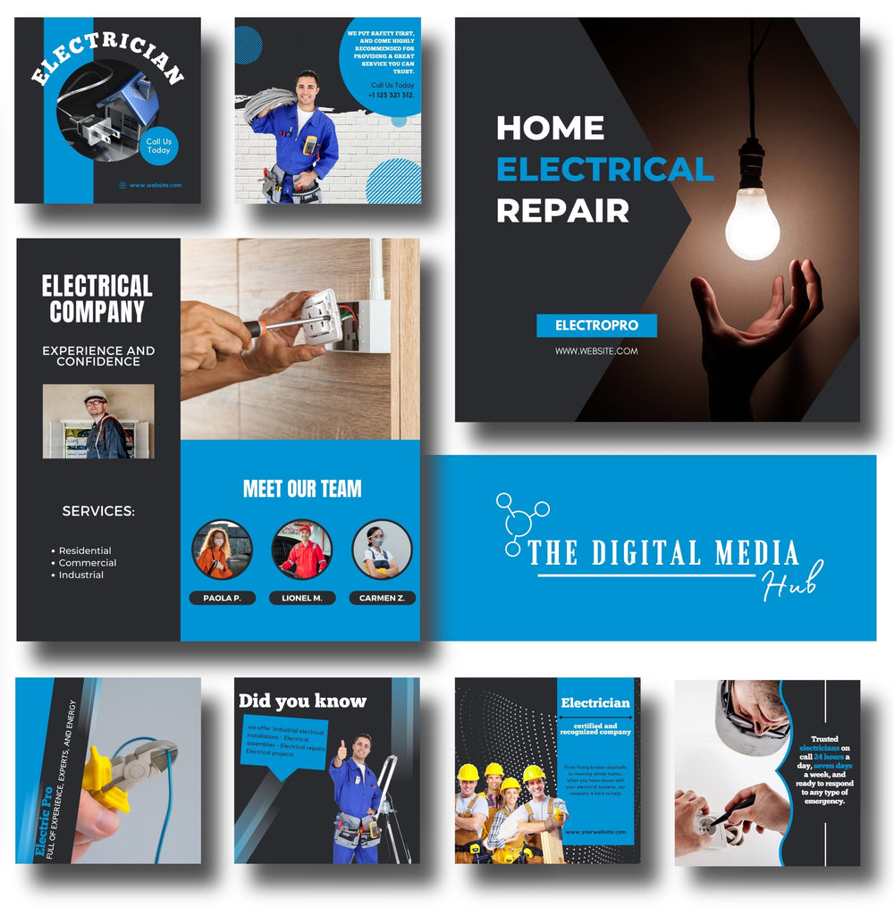 Electrician Social Media Bundle preview