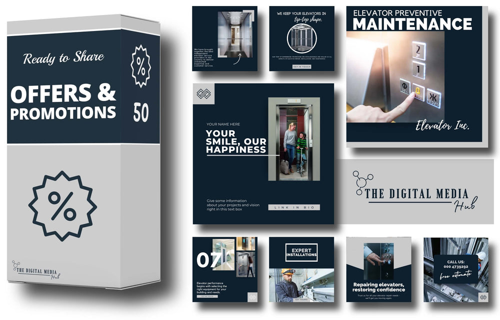 Elevator Company Social Media Bundle preview