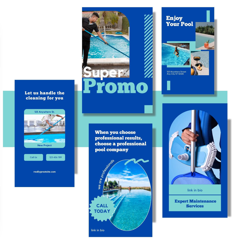 Pool Services Social Media Bundle preview