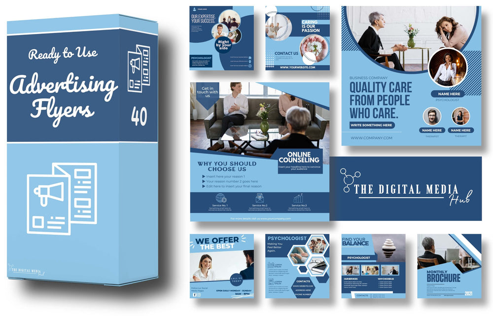 Psychologist & Therapist Social Media Bundle preview