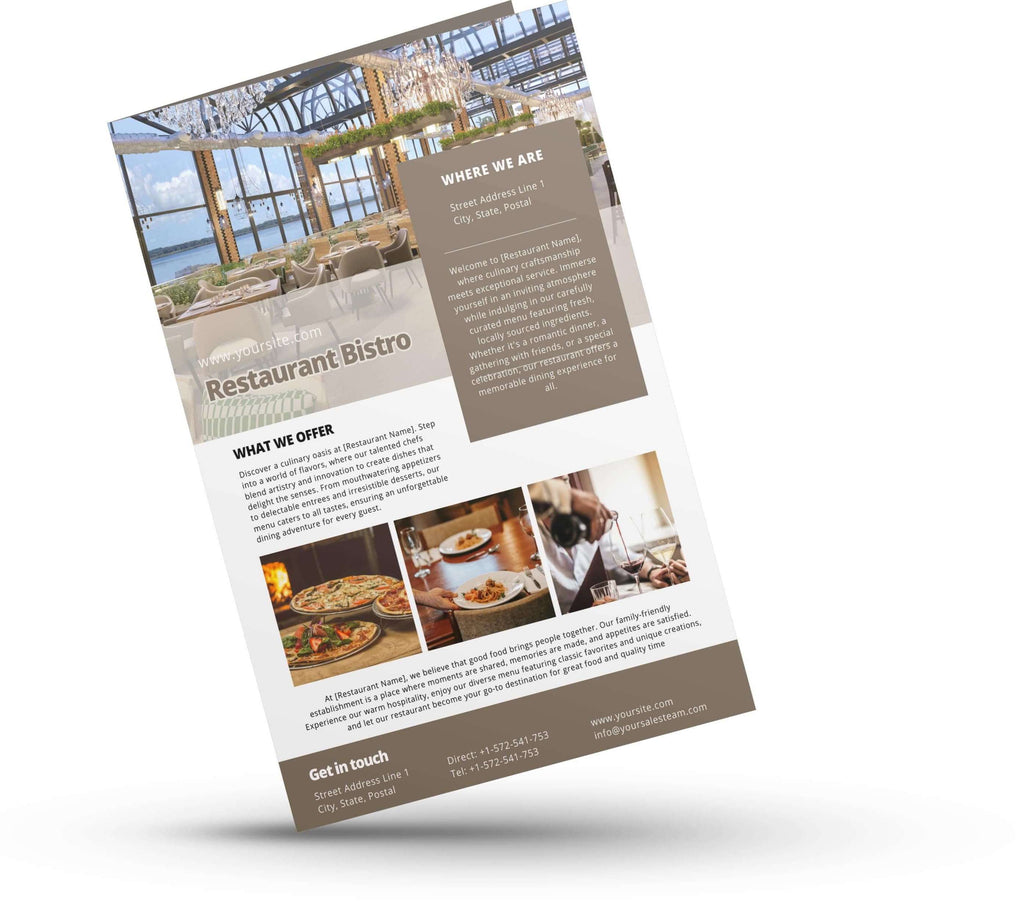 brochures digital for restaurants to promote on social media