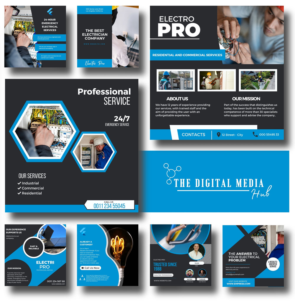 Electrician Social Media Bundle preview