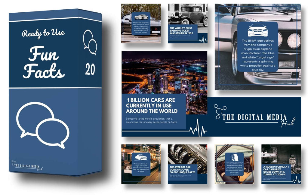 fun facts for car dealers and rental company editable in Canva
