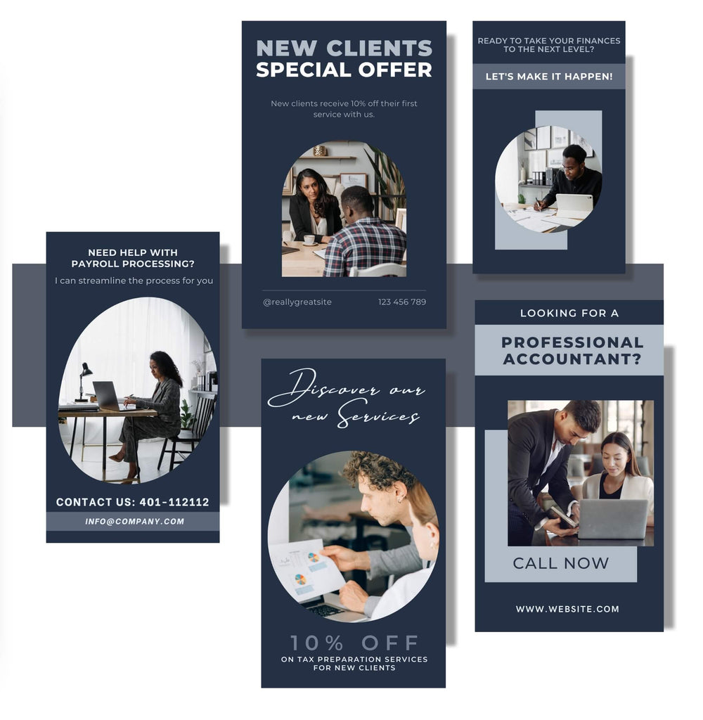 accounting promotional instagram stories templates