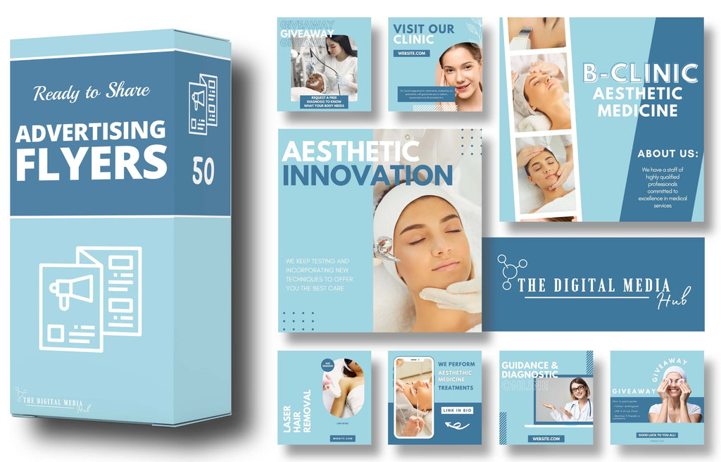 advertising flyers for aesthetic medicine clinics editable in Canva