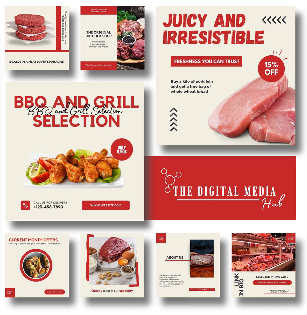 Butcher Shop Social Media Bundle preview