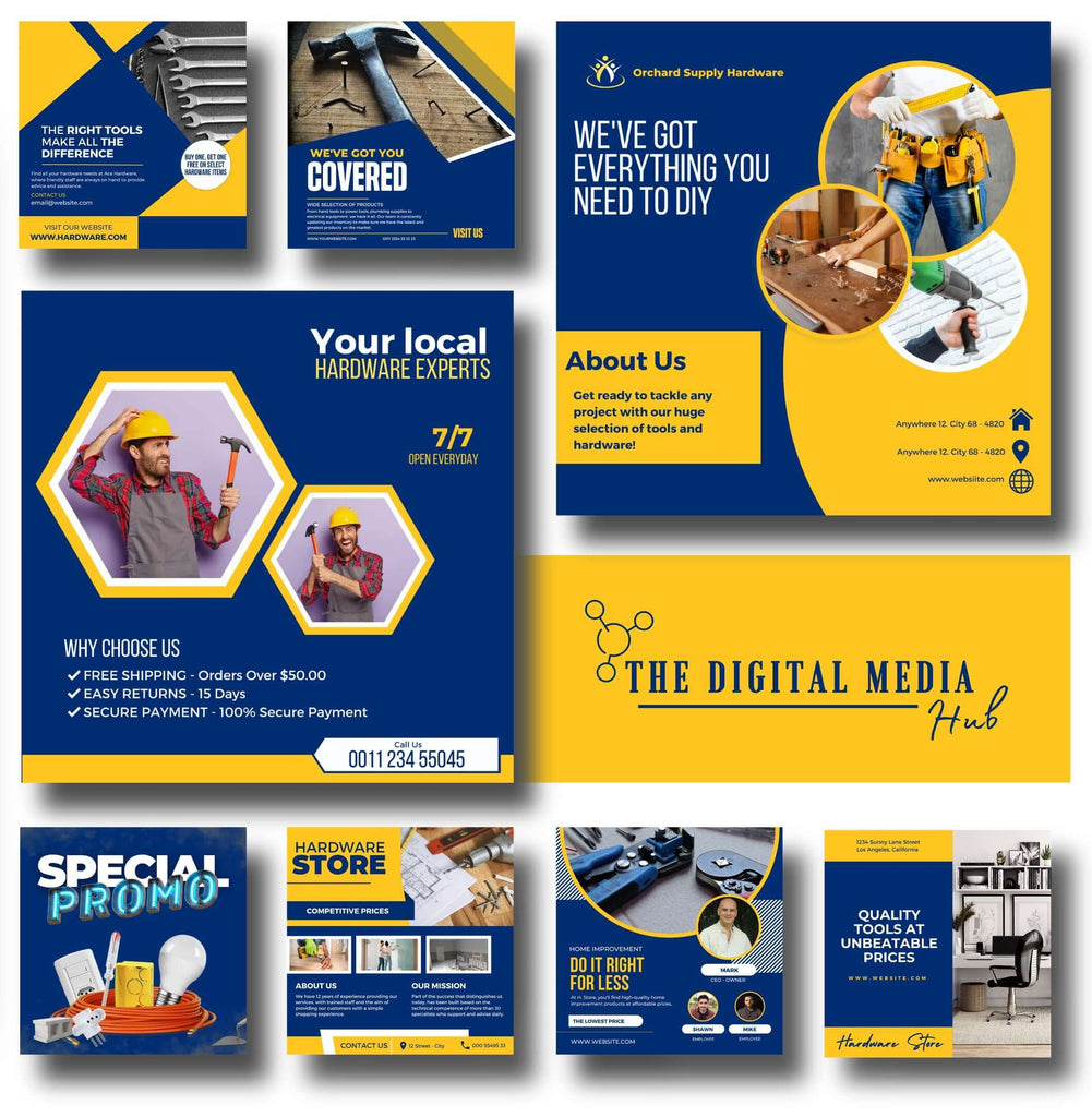 Hardware Store Ready to Share Marketing Templates 100 Editable