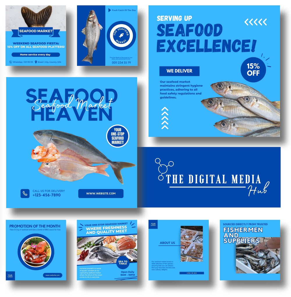 Seafood Market Social Media Bundle preview