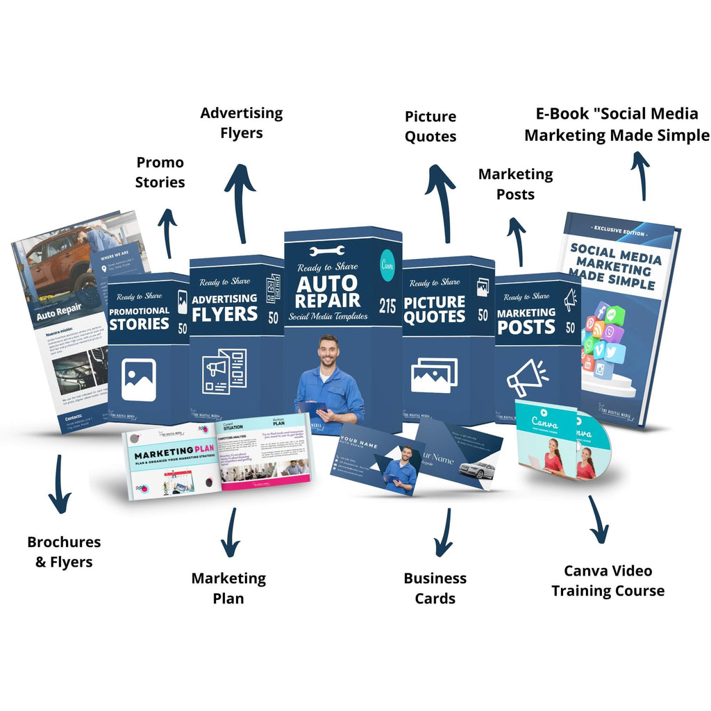 auto repair social media template bundle