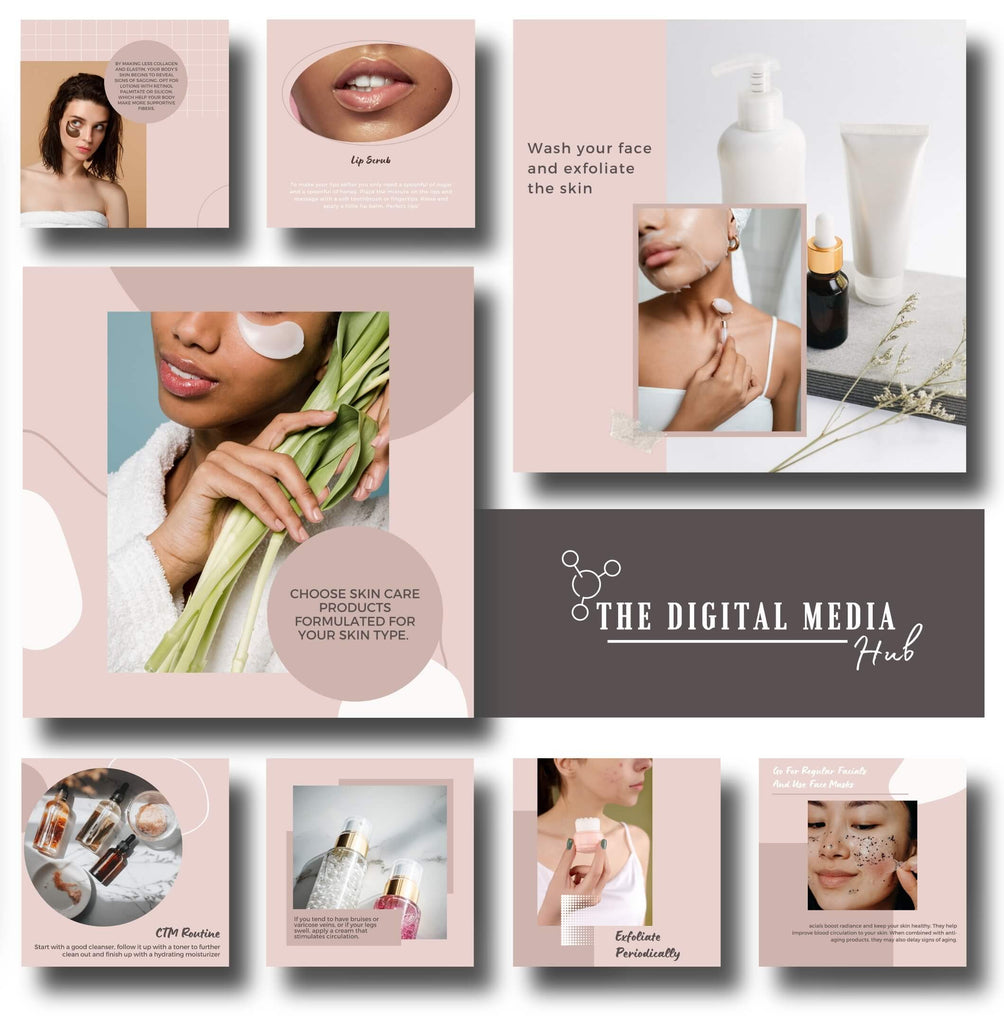 beauty products hacks tips editable in Canva