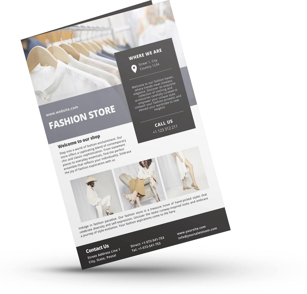 brochures for clothing and fashion store to grow online