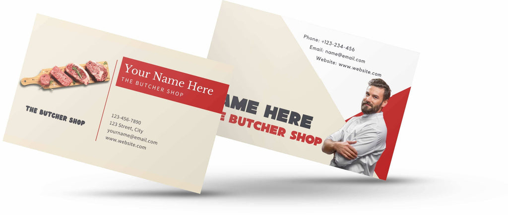 business cards for butchers