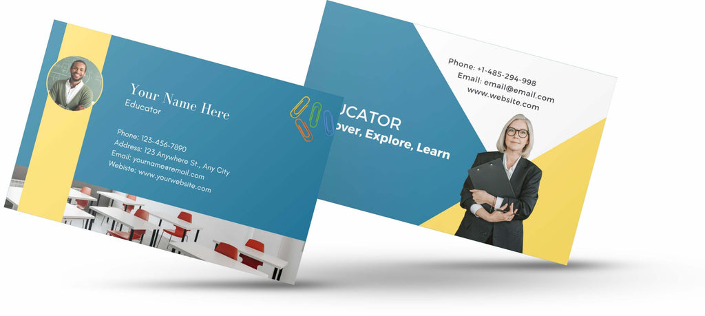 business cards for educators and teachers