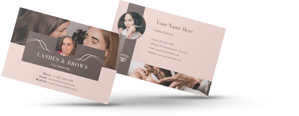 business cards for lashes and brows specialists