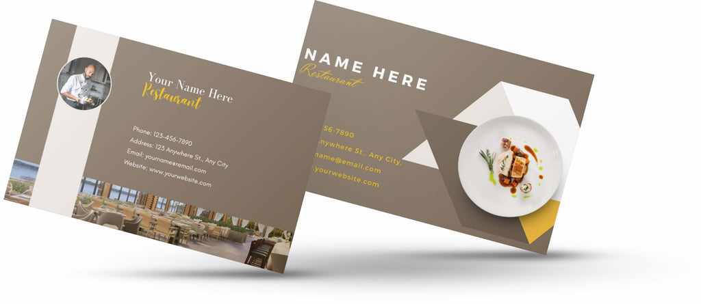 business cards for restaurants to promote on social media and online
