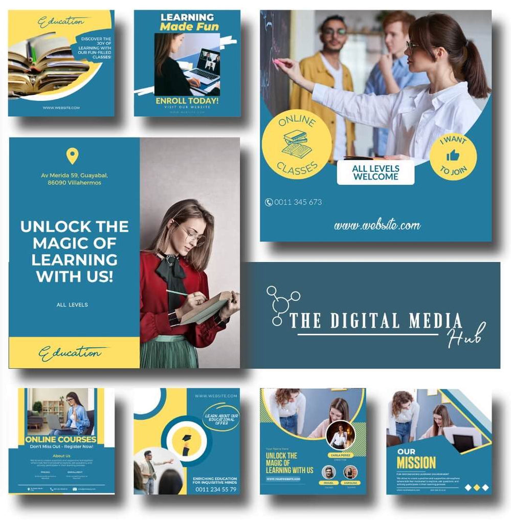 education marketing posts templates canva