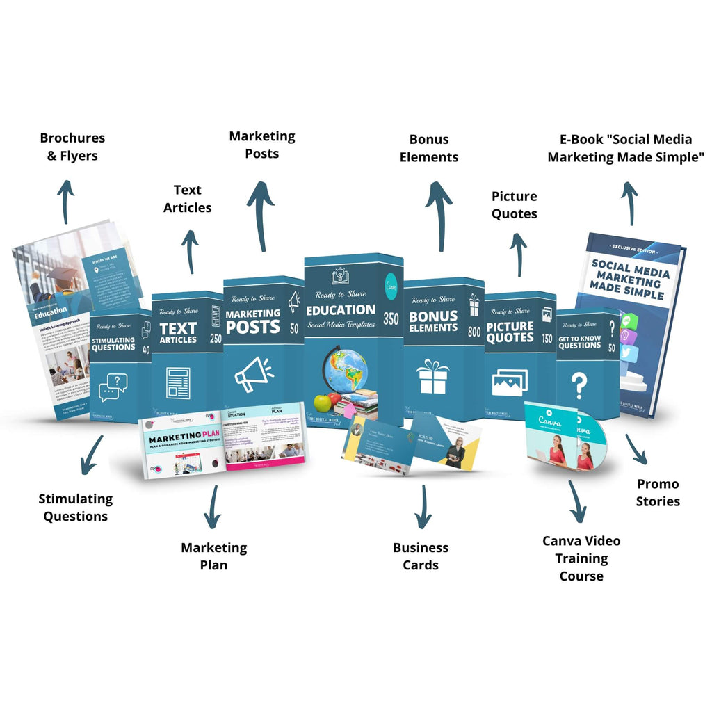 education ready to share social media template bundle for educators and teachers