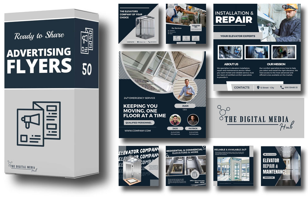 Elevator Company Social Media Bundle preview