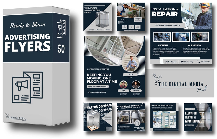 Elevator Company Social Media Bundle preview