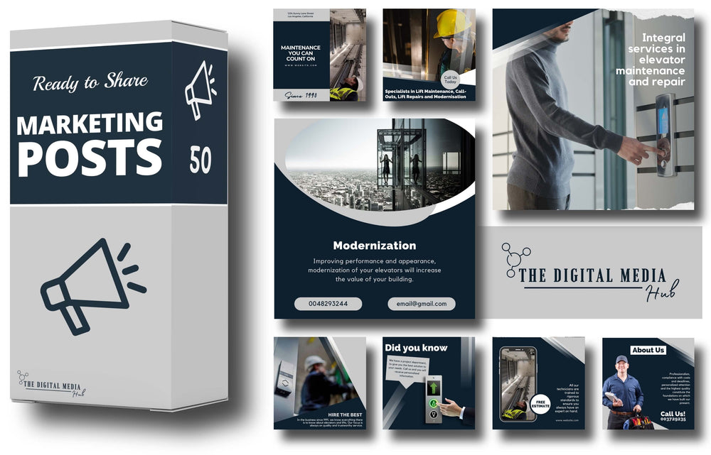Elevator Company Social Media Bundle preview