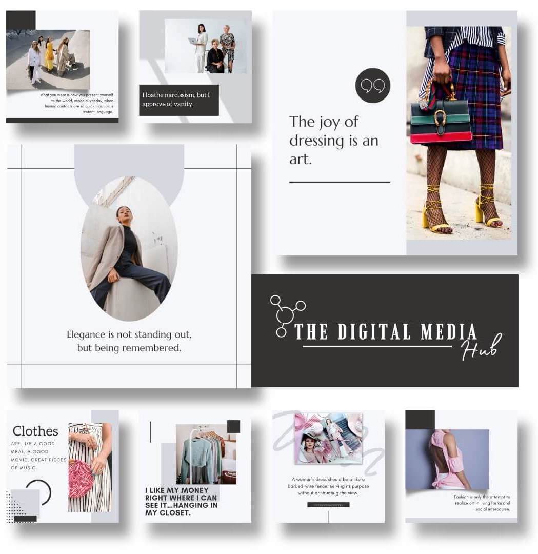 fashion store quotes social media templates editable in Canva