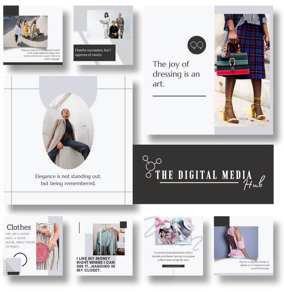 fashion store quotes social media templates editable in Canva