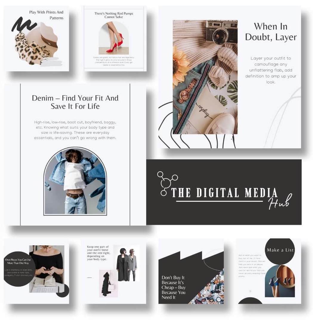 fashion store tips social media templates editable in Canva
