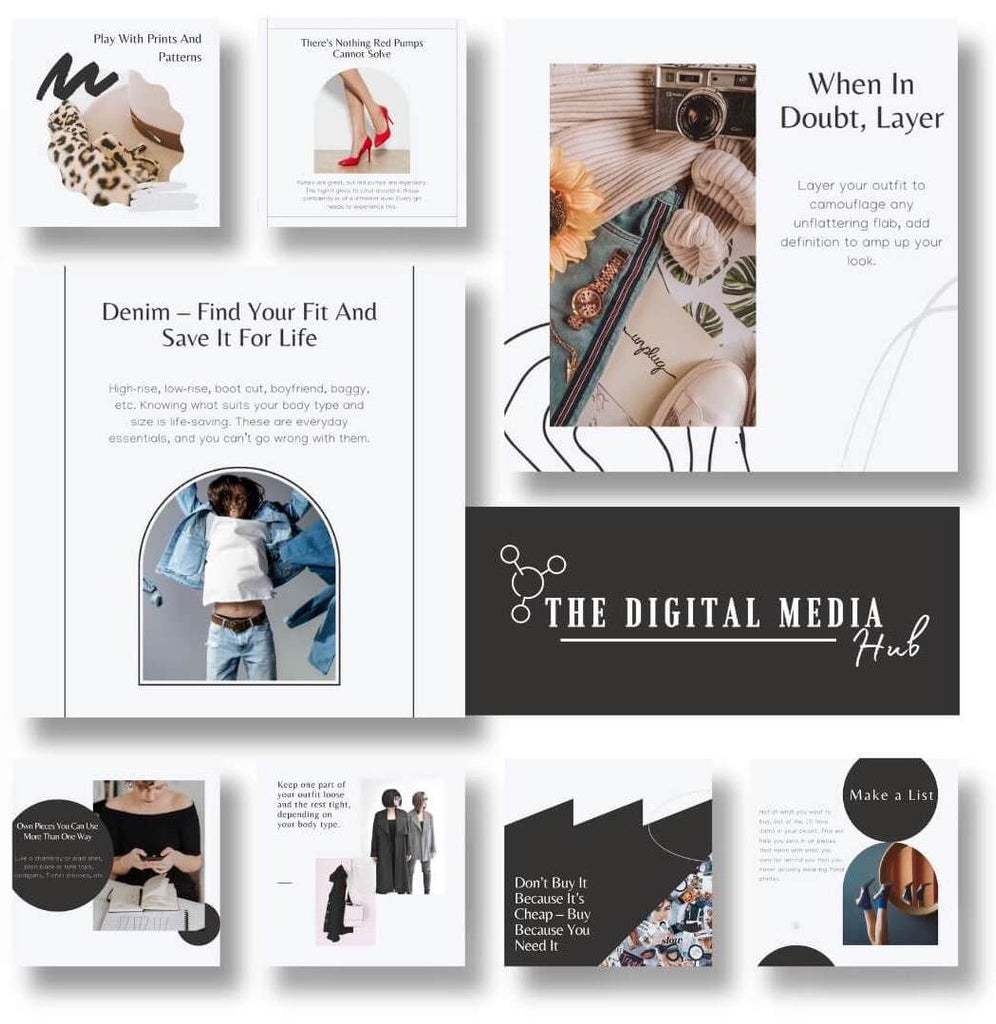 fashion store tips social media templates editable in Canva