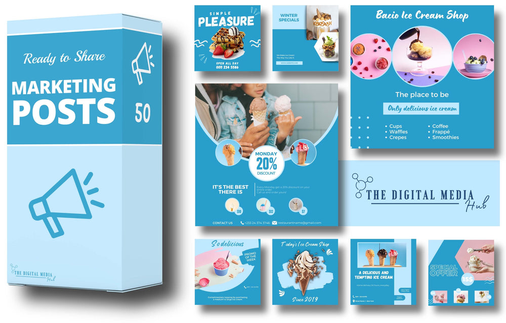 Ice Cream Social Media Bundle preview