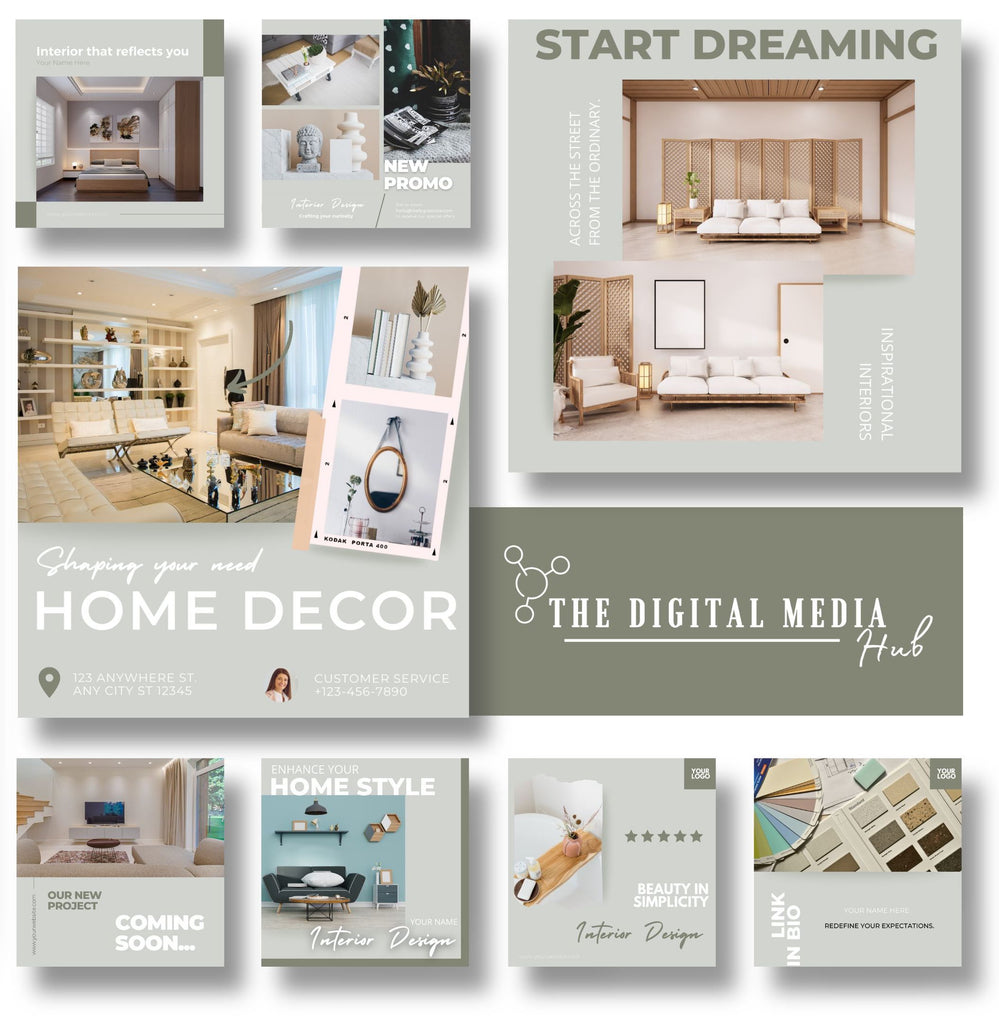 Interior Design | Ready to Share Social Media Bundle | 100% Editable ...