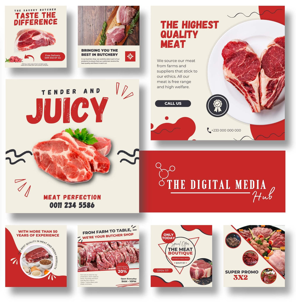 Butcher Shop Social Media Bundle preview