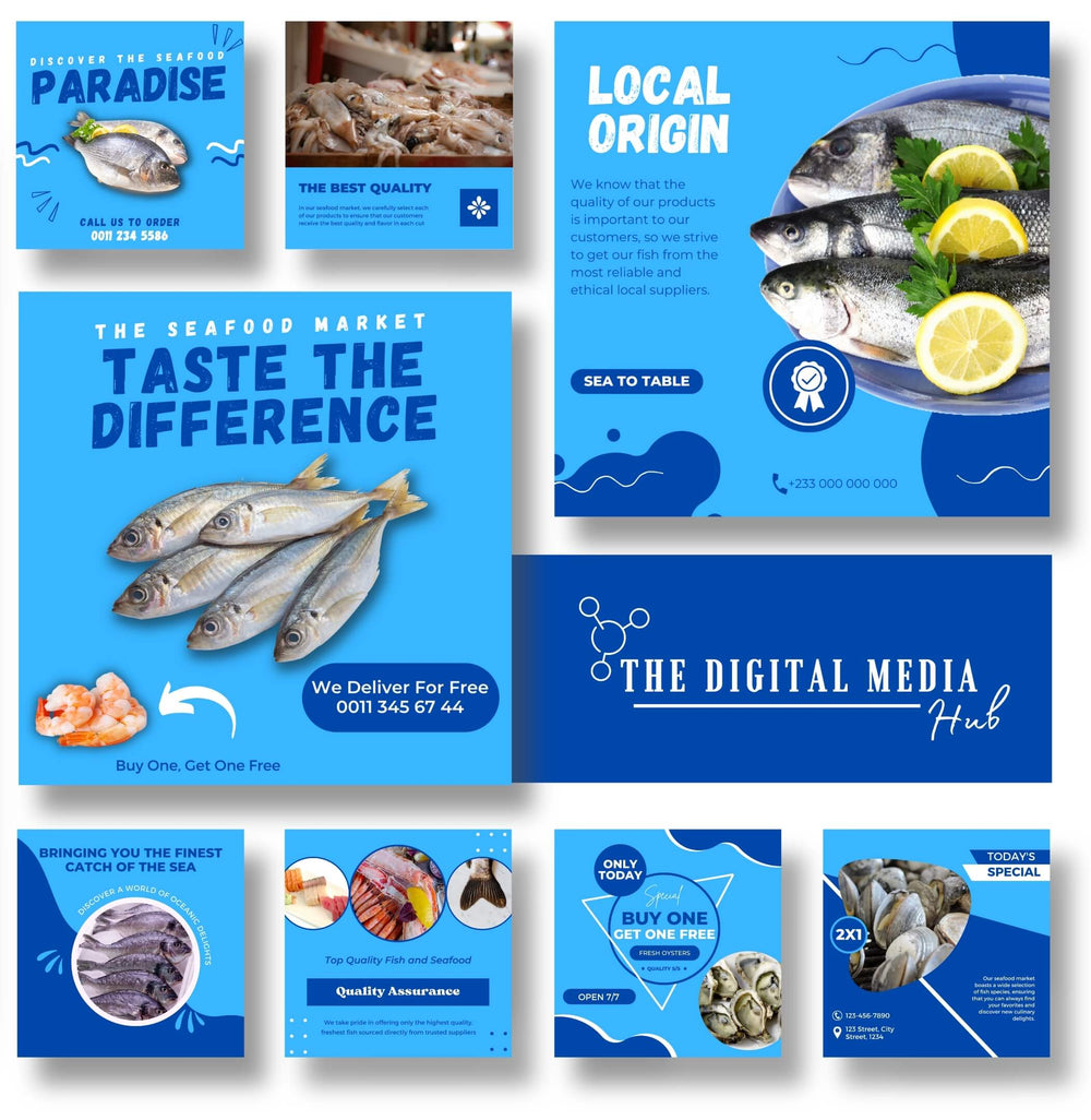 Seafood Market Social Media Bundle preview