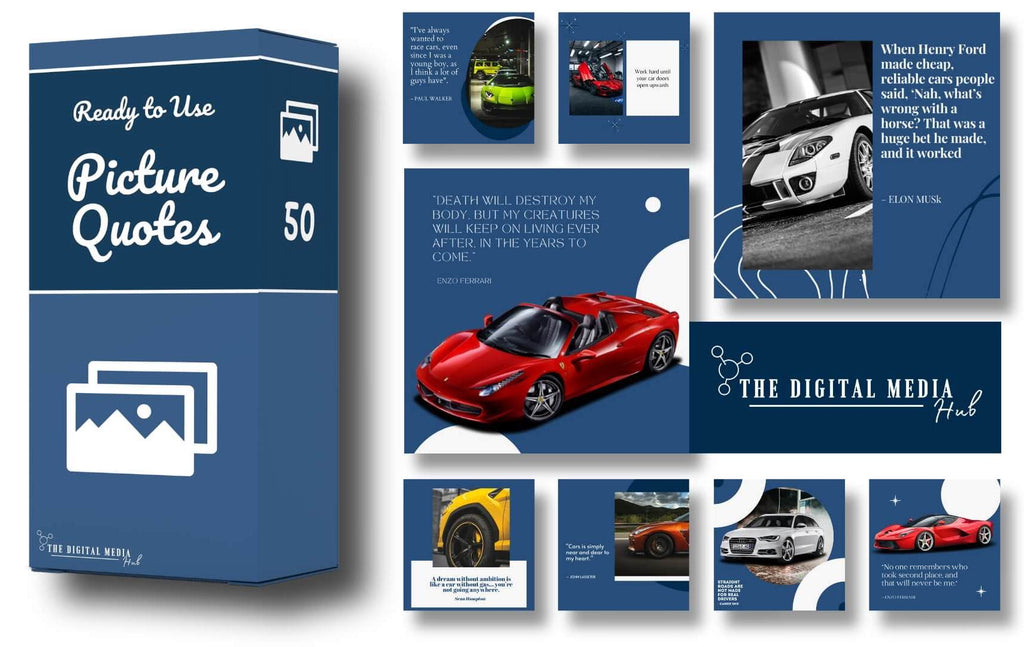 picture quotes for car dealers and rental company editable in Canva
