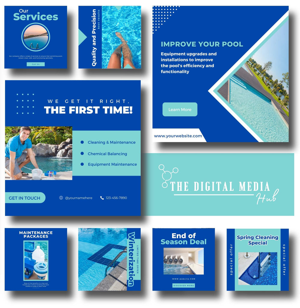 Pool Services | Ready to Share Social Media Templates | 100% Editable ...
