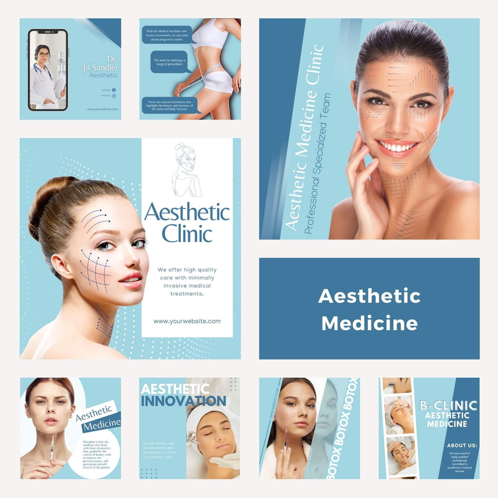 ready to share Canva social media templates for aesthetic medicine