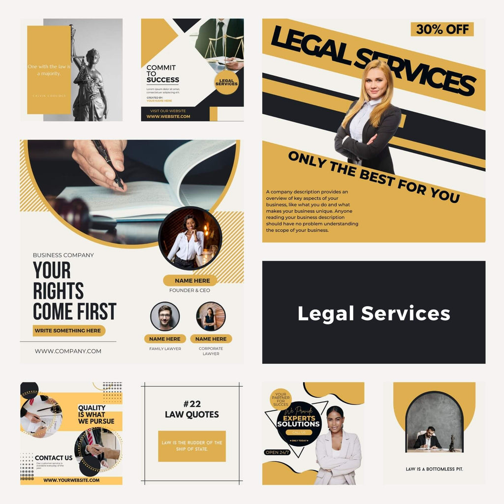 ready to share Canva social media templates for legal services providers