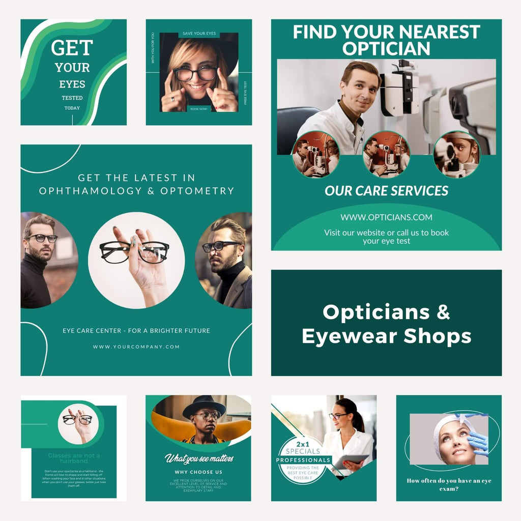 ready to share Canva social media templates for opticians