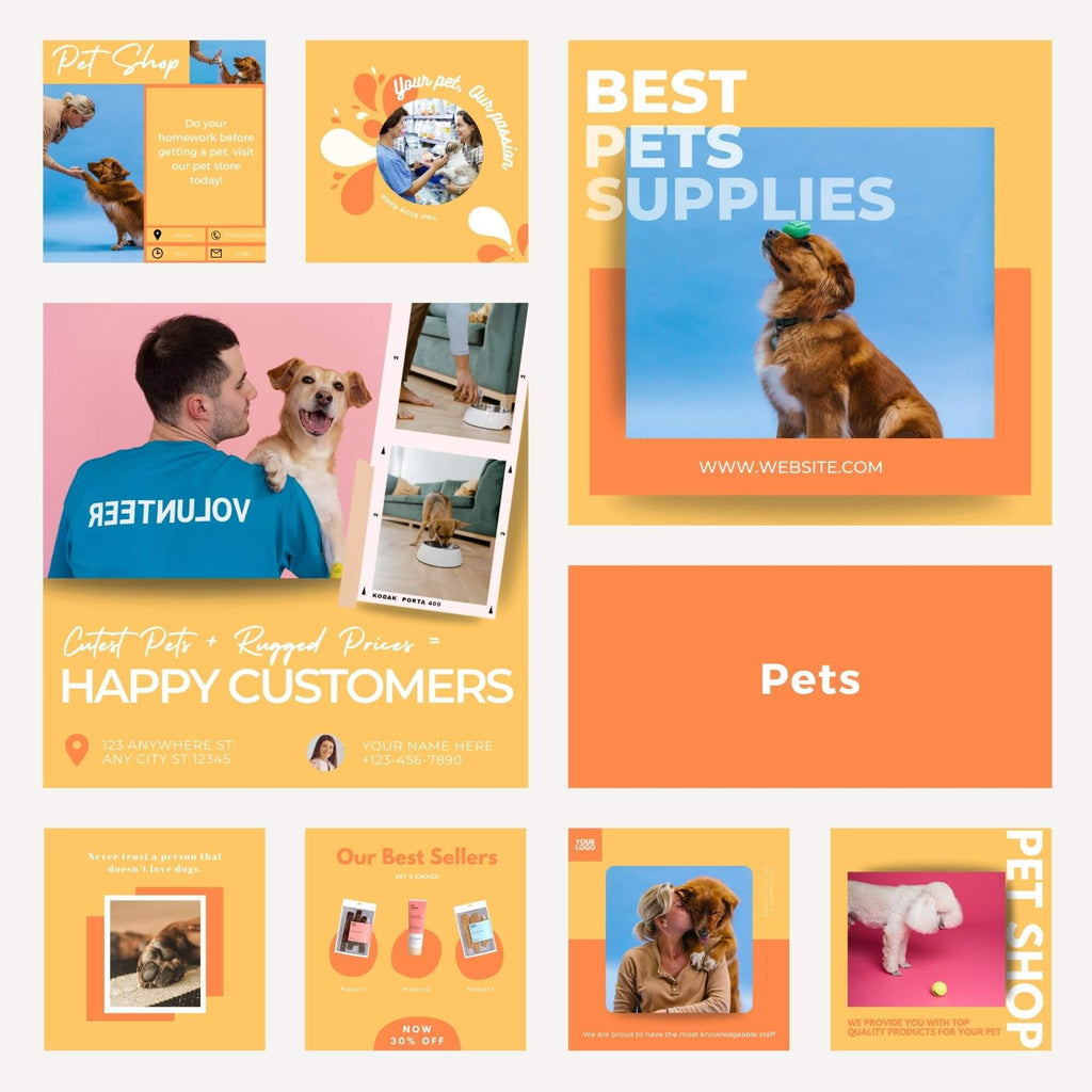 ready to share Canva social media templates for pet shops